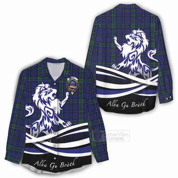 Weir Tartan Women's Casual Shirt with Alba Gu Brath Regal Lion Emblem