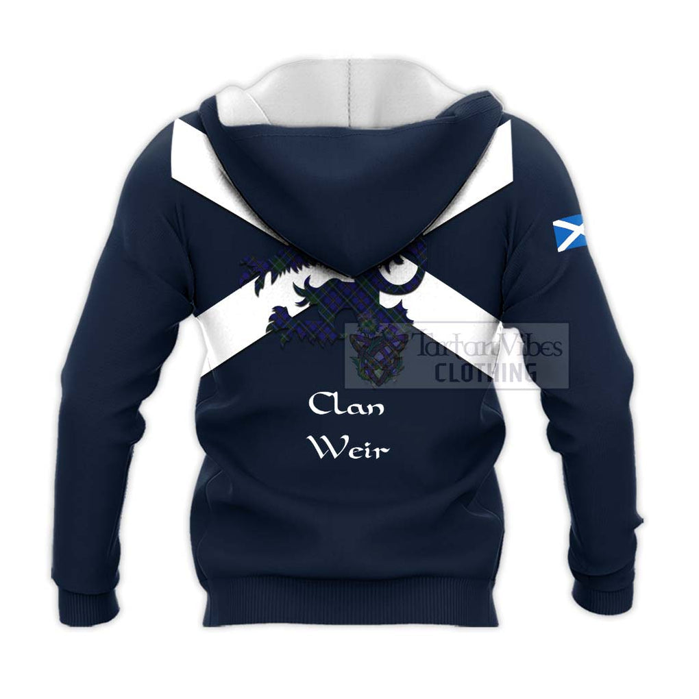 Tartan Vibes Clothing Weir Tartan Lion Rampant Knitted Hoodie – Proudly Display Your Heritage with Alba Gu Brath and Clan Name