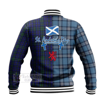 Weir Tartan Baseball Jacket Happy St. Andrew's Day Half Tartan Style