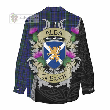 Weir Tartan Family Crest Women's Casual Shirt Lion Rampant Royal Thistle Shield Celtic Inspired