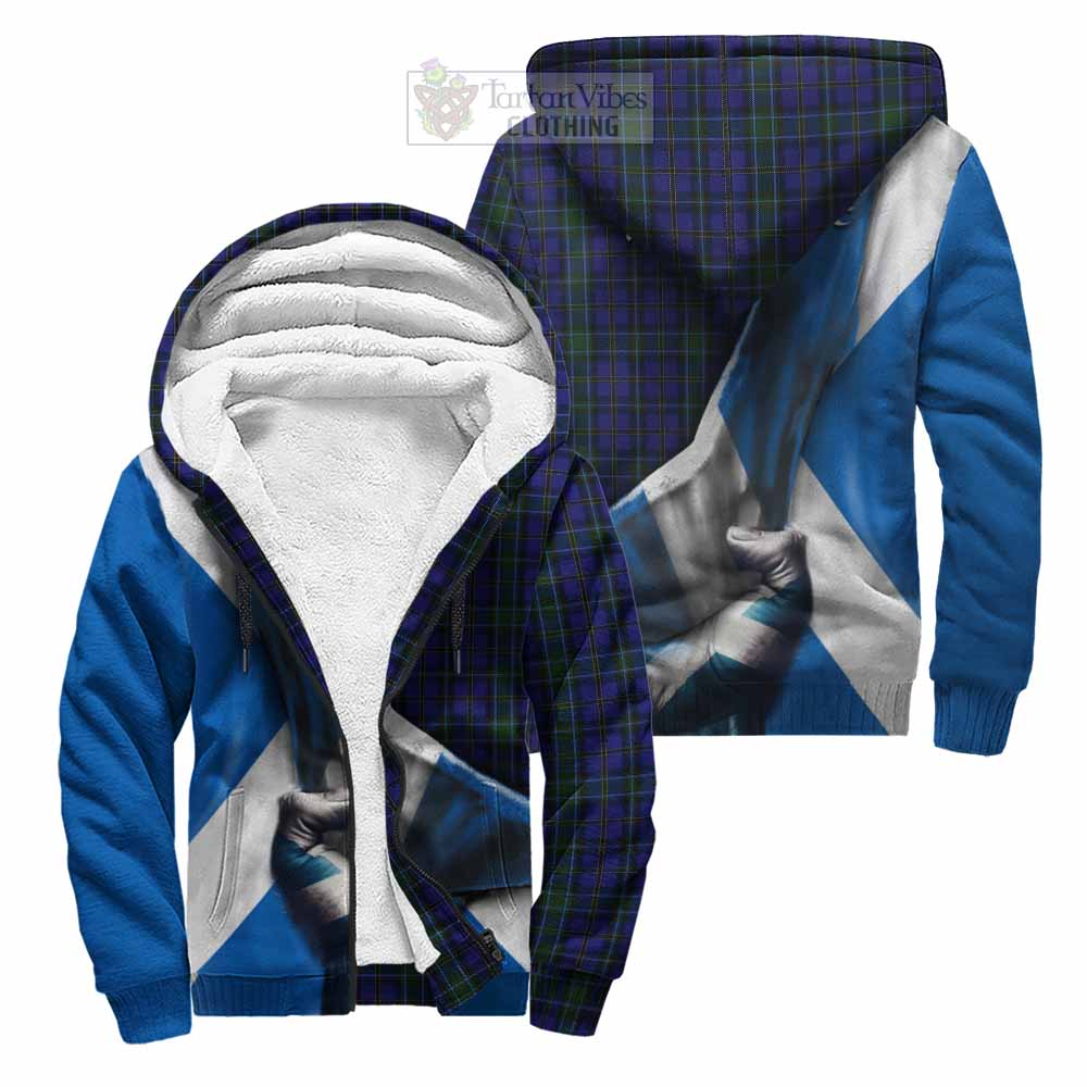 Tartan Vibes Clothing Weir Tartan Sherpa Hoodie with Family Crest Scotland Patriotic Style