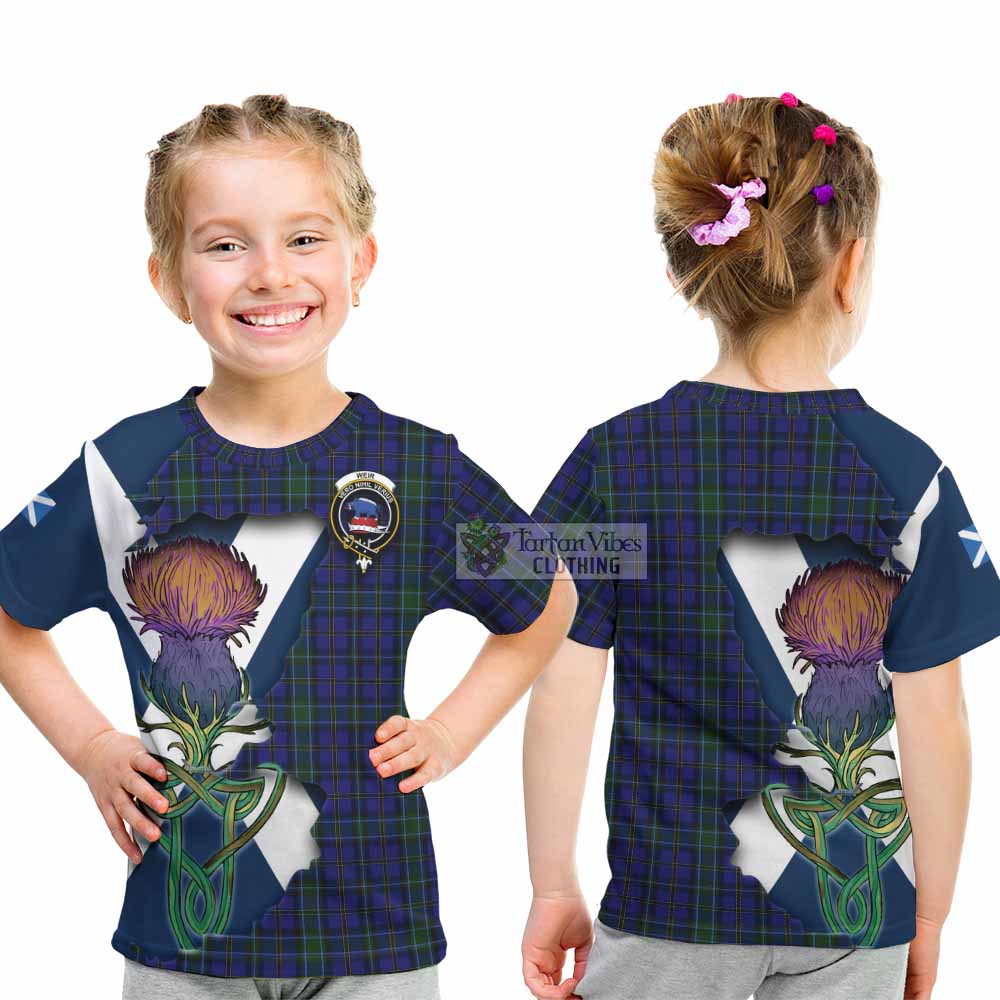 Weir Tartan Family Crest Kid T-Shirt Scottish Thistle Celtic Inspired - Tartan Vibes Clothing