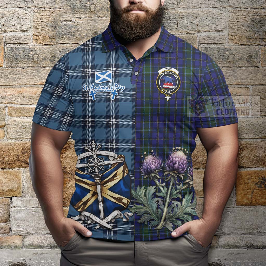 Tartan Vibes Clothing Weir Tartan Polo Shirt Happy St. Andrew's Day Half Tartan Style