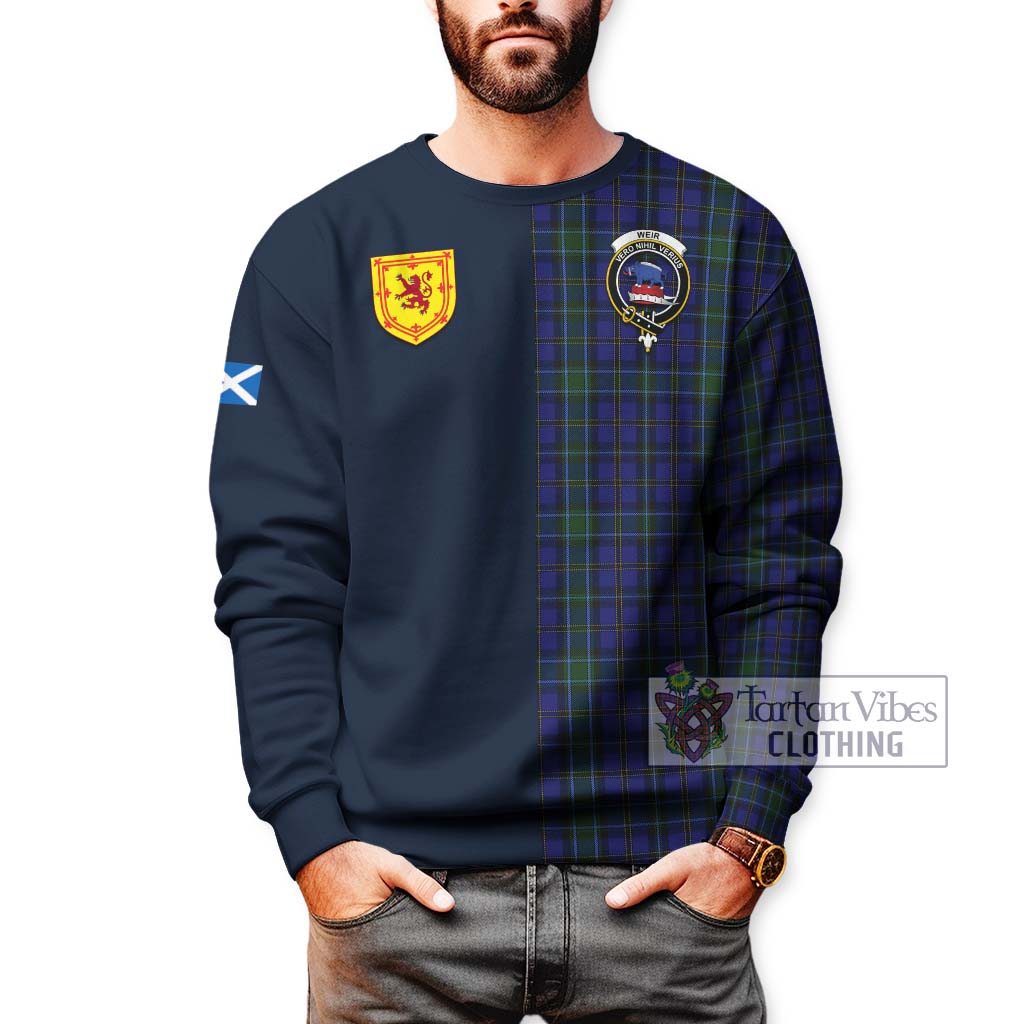 Tartan Vibes Clothing Weir Tartan Sweatshirt with Scottish Lion Royal Arm Half Style