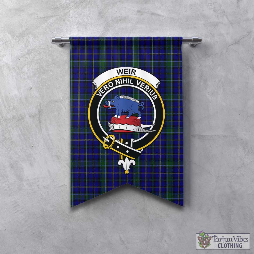 Tartan Vibes Clothing Weir Tartan Gonfalon, Tartan Banner with Family Crest