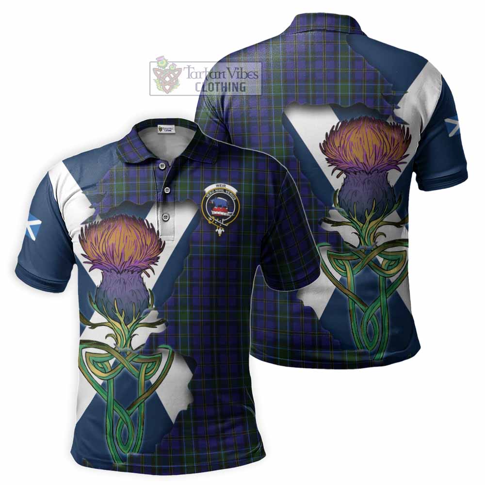 Weir Tartan Family Crest Polo Shirt Scottish Thistle Celtic Inspired - Tartan Vibes Clothing
