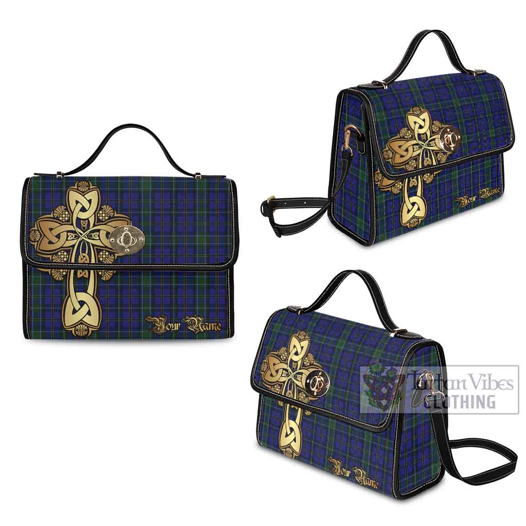 Tartan Vibes Clothing Weir Tartan Waterproof Canvas Bag Golden Thistle Celtic Cross Style