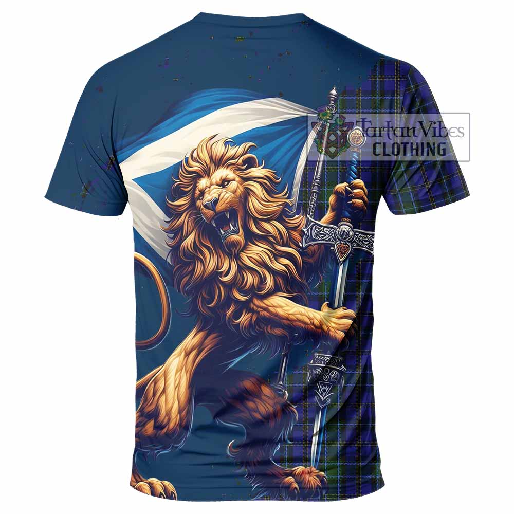 Tartan Vibes Clothing Weir Tartan Family Crest T-Shirt with Scottish Majestic Lion