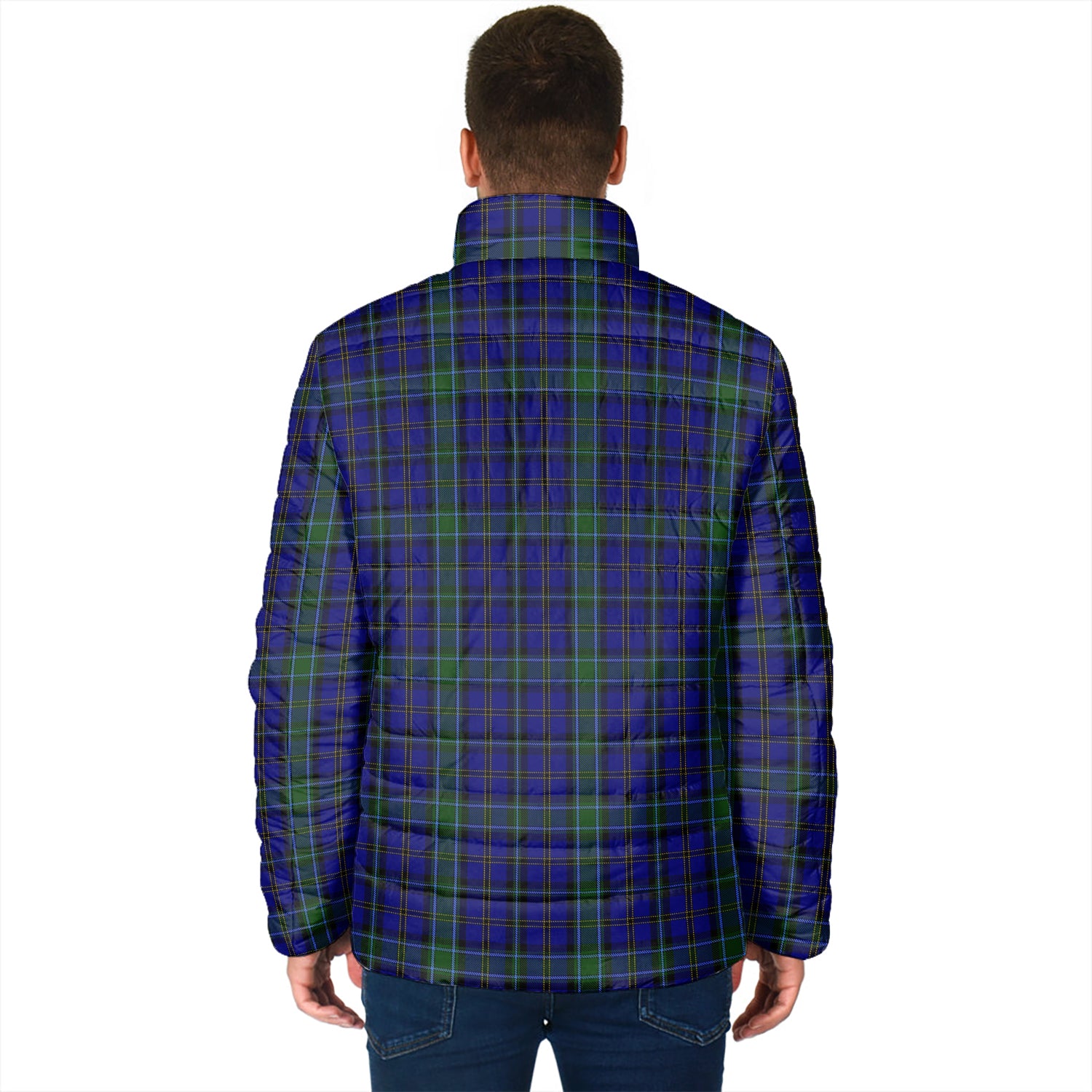 Weir Tartan Padded Jacket with Family Crest - Tartan Vibes Clothing