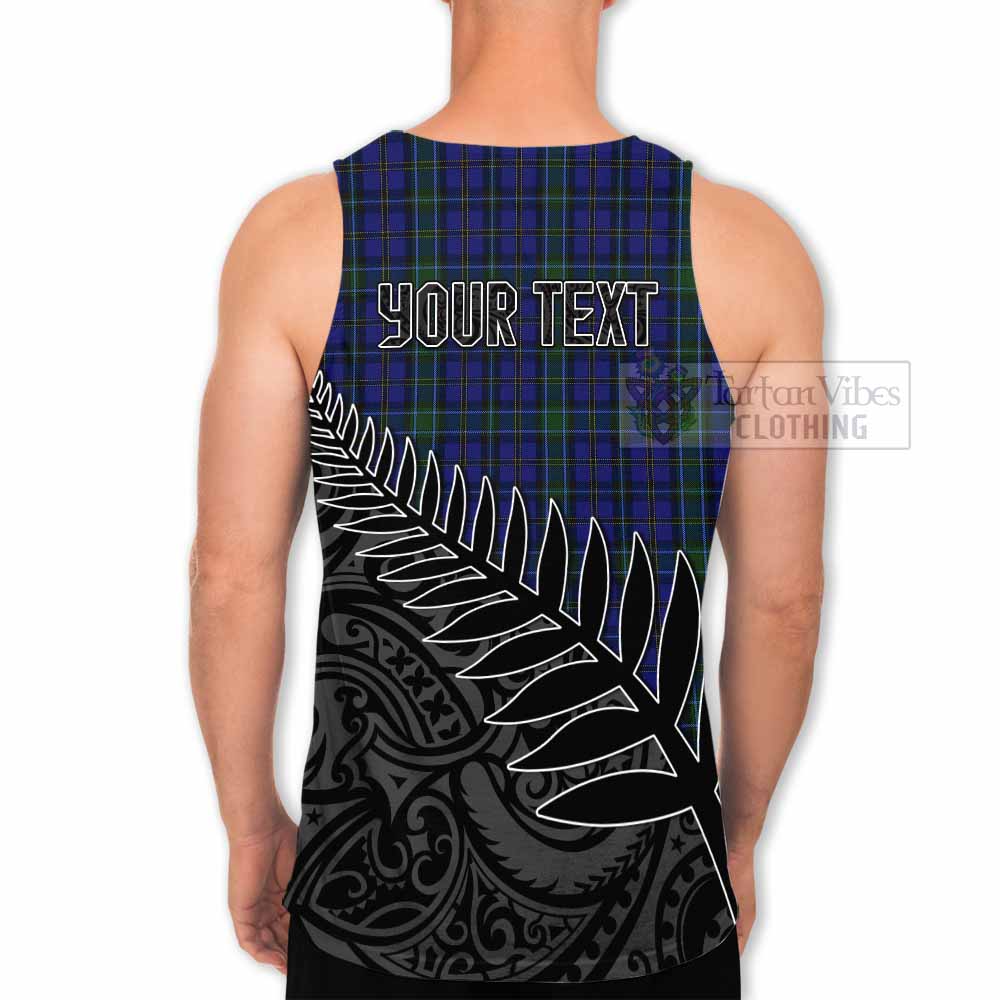 Tartan Vibes Clothing Weir Crest Tartan Men's Tank Top with New Zealand Silver Fern Half Style