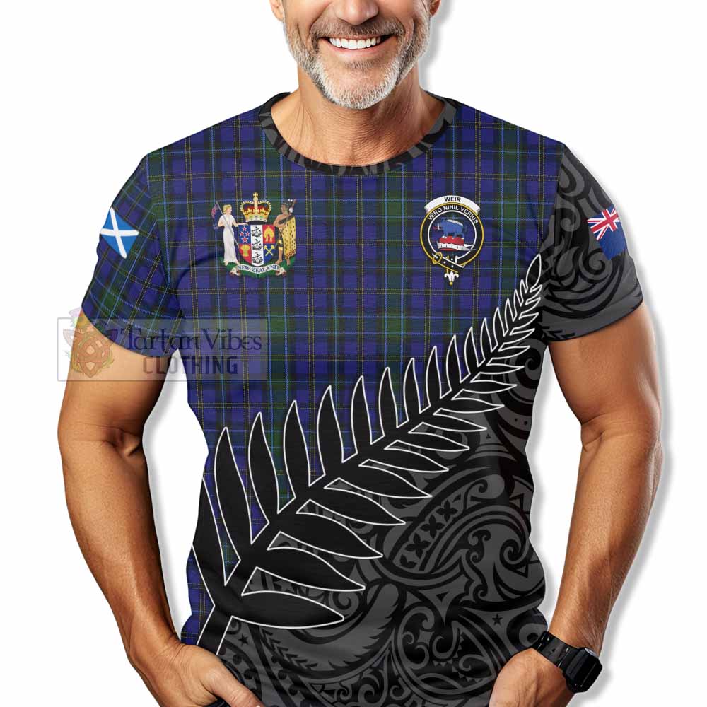 Tartan Vibes Clothing Weir Crest Tartan T-Shirt with New Zealand Silver Fern Half Style