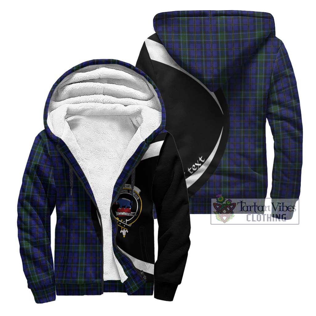 Tartan Vibes Clothing Weir Tartan Sherpa Hoodie with Family Crest Circle Style