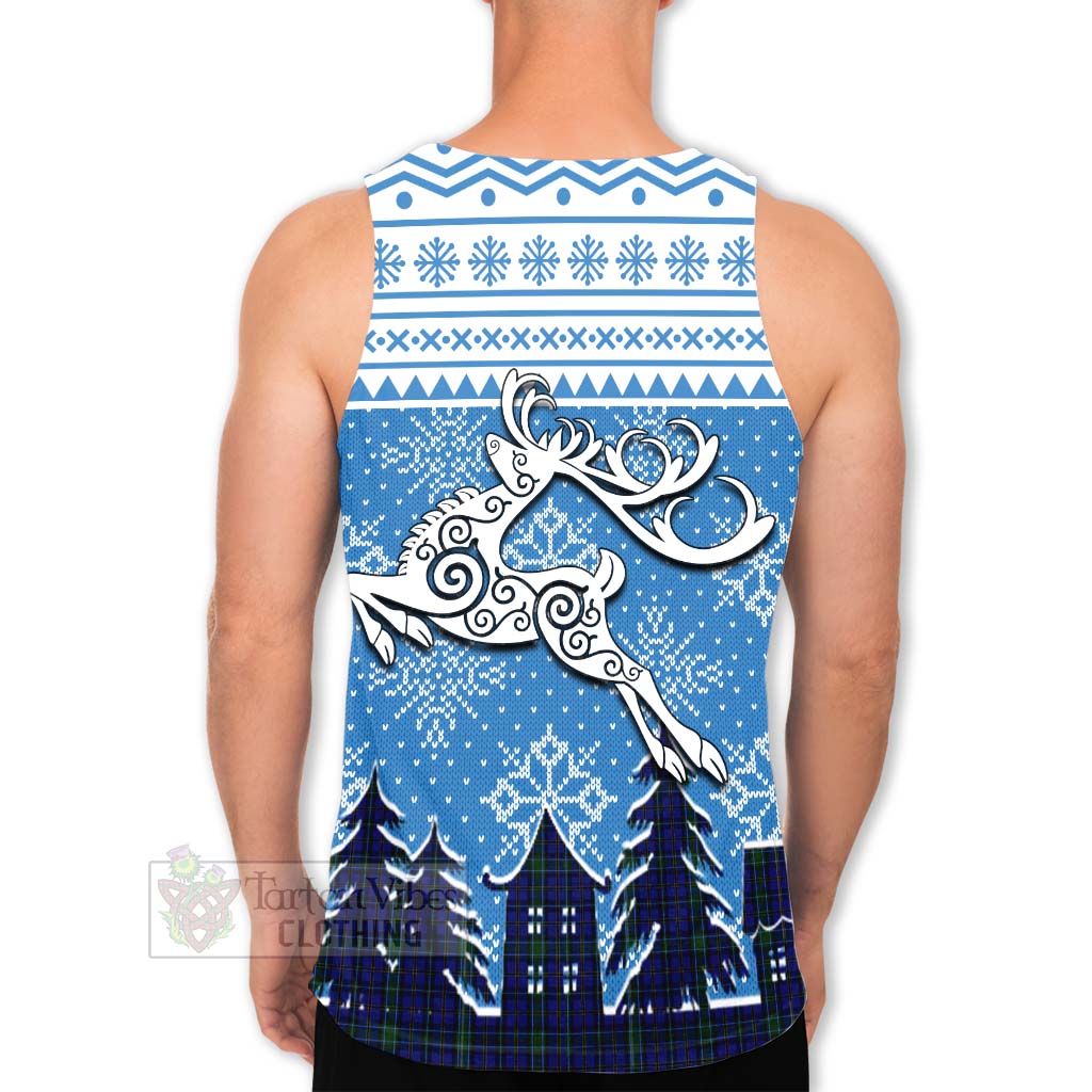 Tartan Vibes Clothing Weir Clan Christmas Men's Tank Top Celtic Reindeer Style