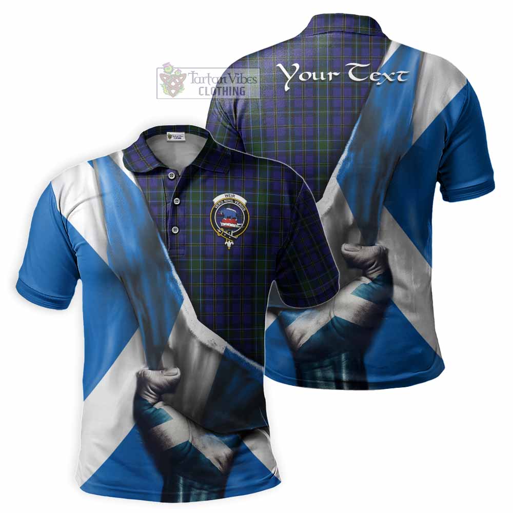 Tartan Vibes Clothing Weir Tartan Polo Shirt with Family Crest Scotland Patriotic Style