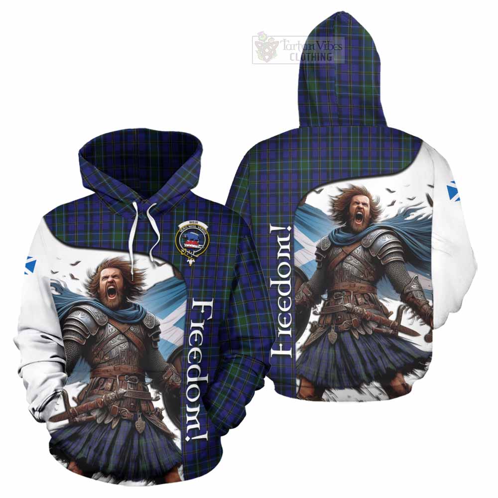 Tartan Vibes Clothing Weir Crest Tartan Hoodie Inspired by the Freedom of Scottish Warrior