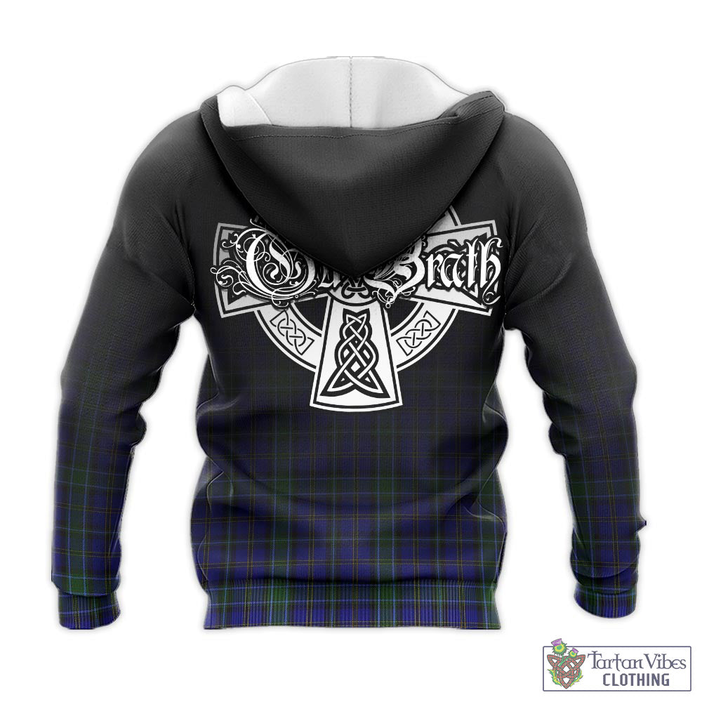 Tartan Vibes Clothing Weir Tartan Knitted Hoodie Featuring Alba Gu Brath Family Crest Celtic Inspired