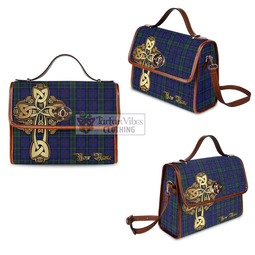 Tartan Vibes Clothing Weir Tartan Waterproof Canvas Bag Golden Thistle Celtic Cross Style