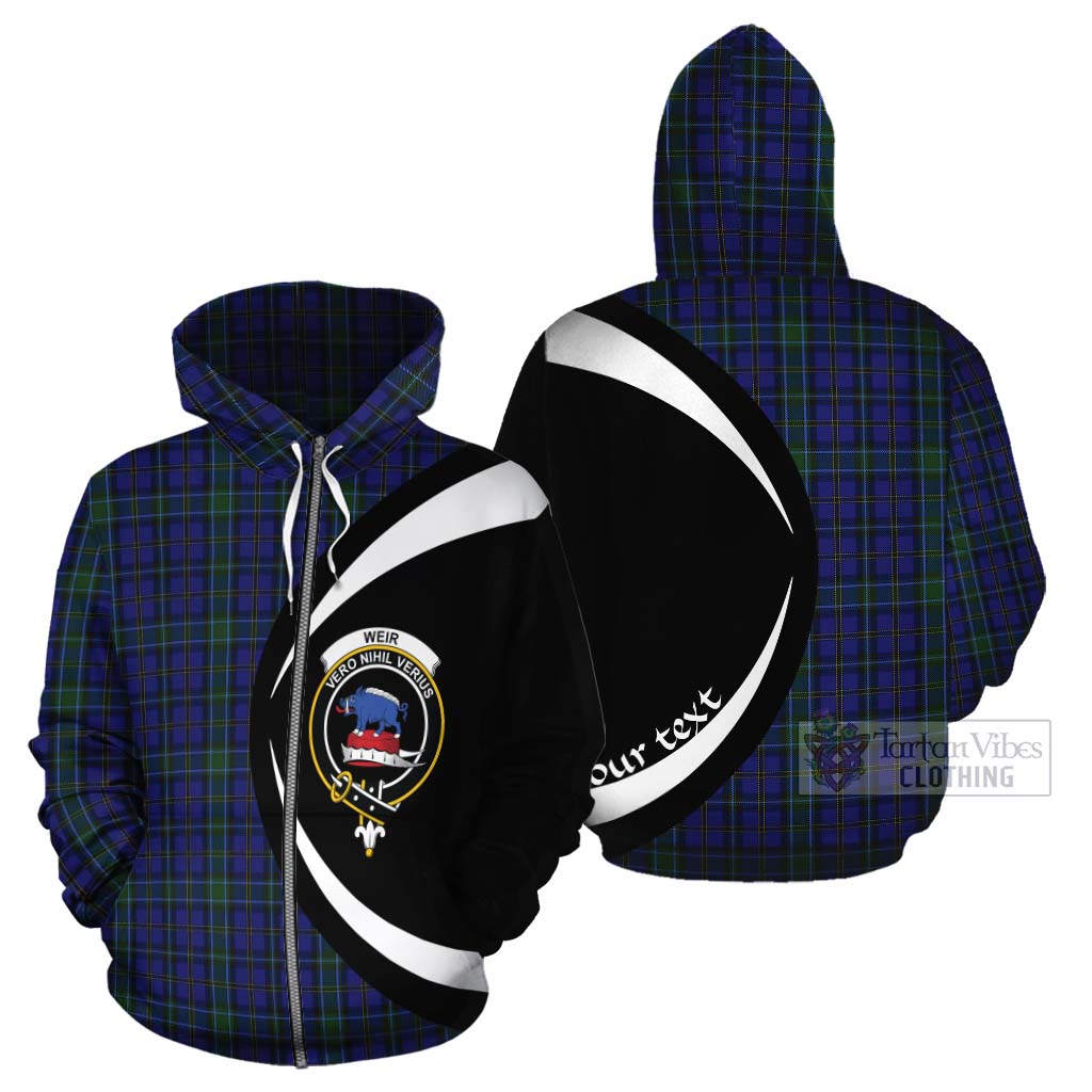 Tartan Vibes Clothing Weir Tartan Cotton Hoodie with Family Crest Circle Style