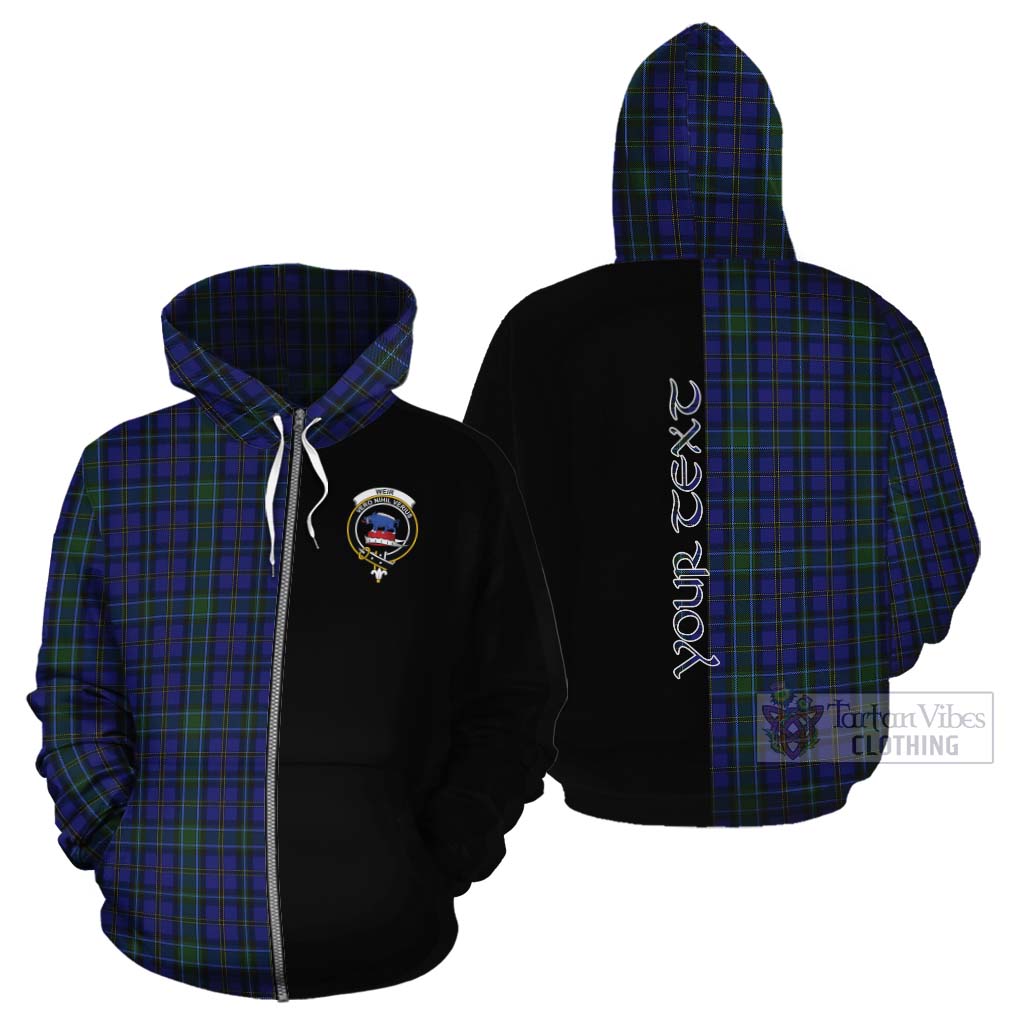 Tartan Vibes Clothing Weir Tartan Cotton Hoodie with Family Crest and Half Of Me Style