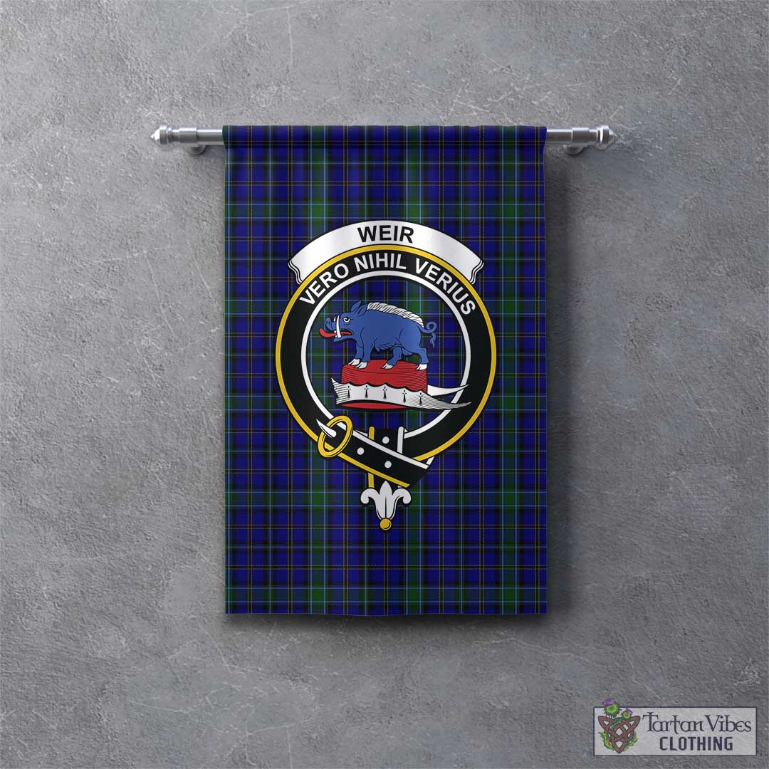 Tartan Vibes Clothing Weir Tartan Gonfalon, Tartan Banner with Family Crest