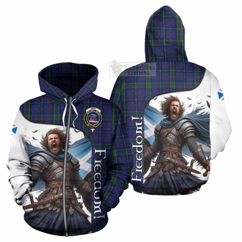 Tartan Vibes Clothing Weir Crest Tartan Hoodie Inspired by the Freedom of Scottish Warrior