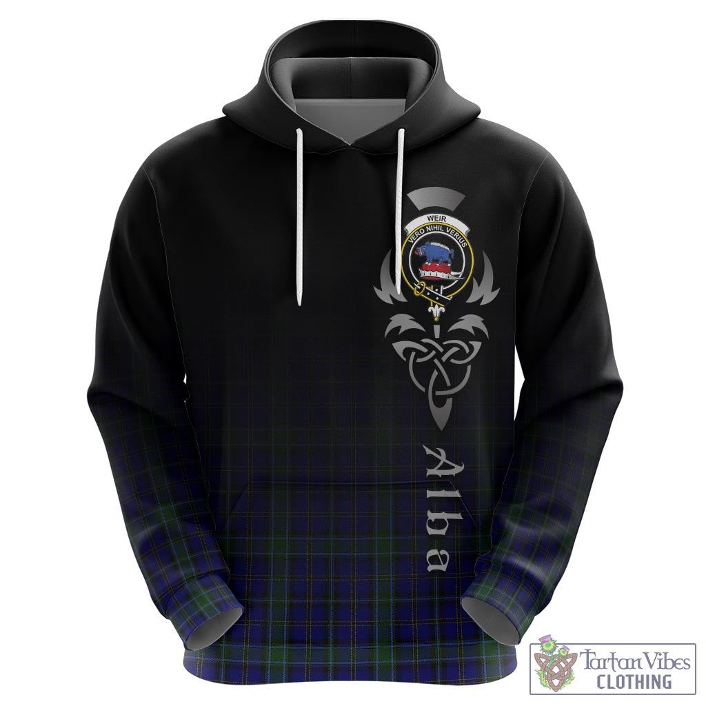 Tartan Vibes Clothing Weir Tartan Hoodie Featuring Alba Gu Brath Family Crest Celtic Inspired