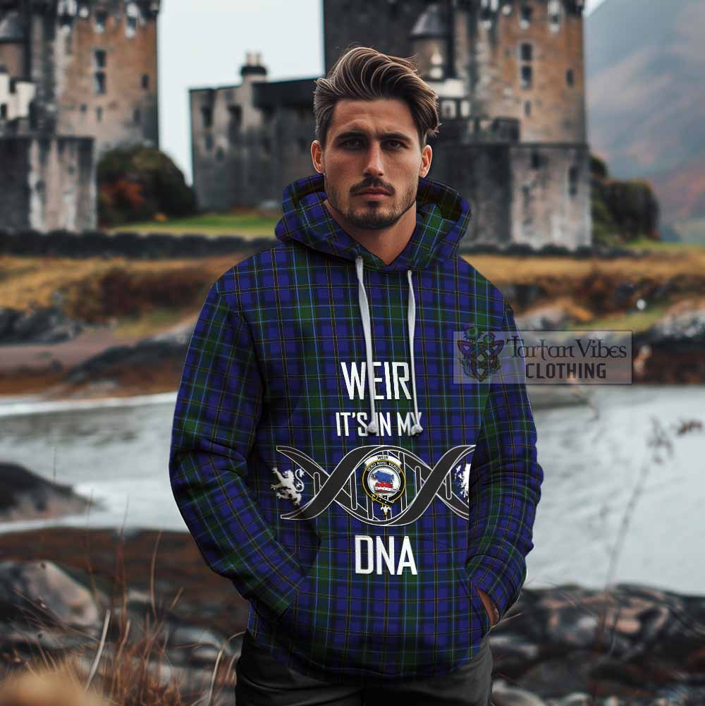 Tartan Vibes Clothing Weir Tartan Cotton Hoodie with Family Crest DNA In Me Style