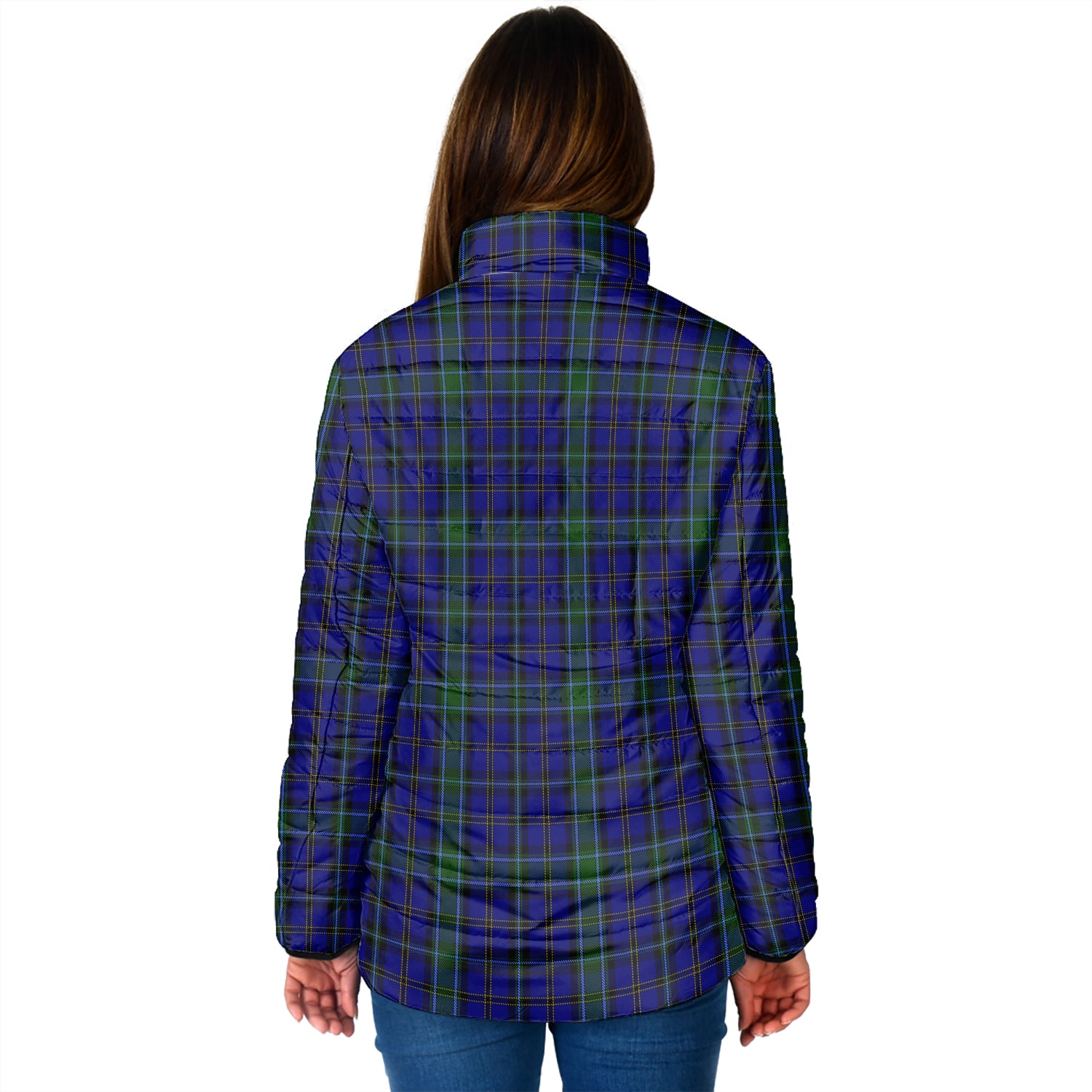 Weir Tartan Padded Jacket with Family Crest - Tartan Vibes Clothing