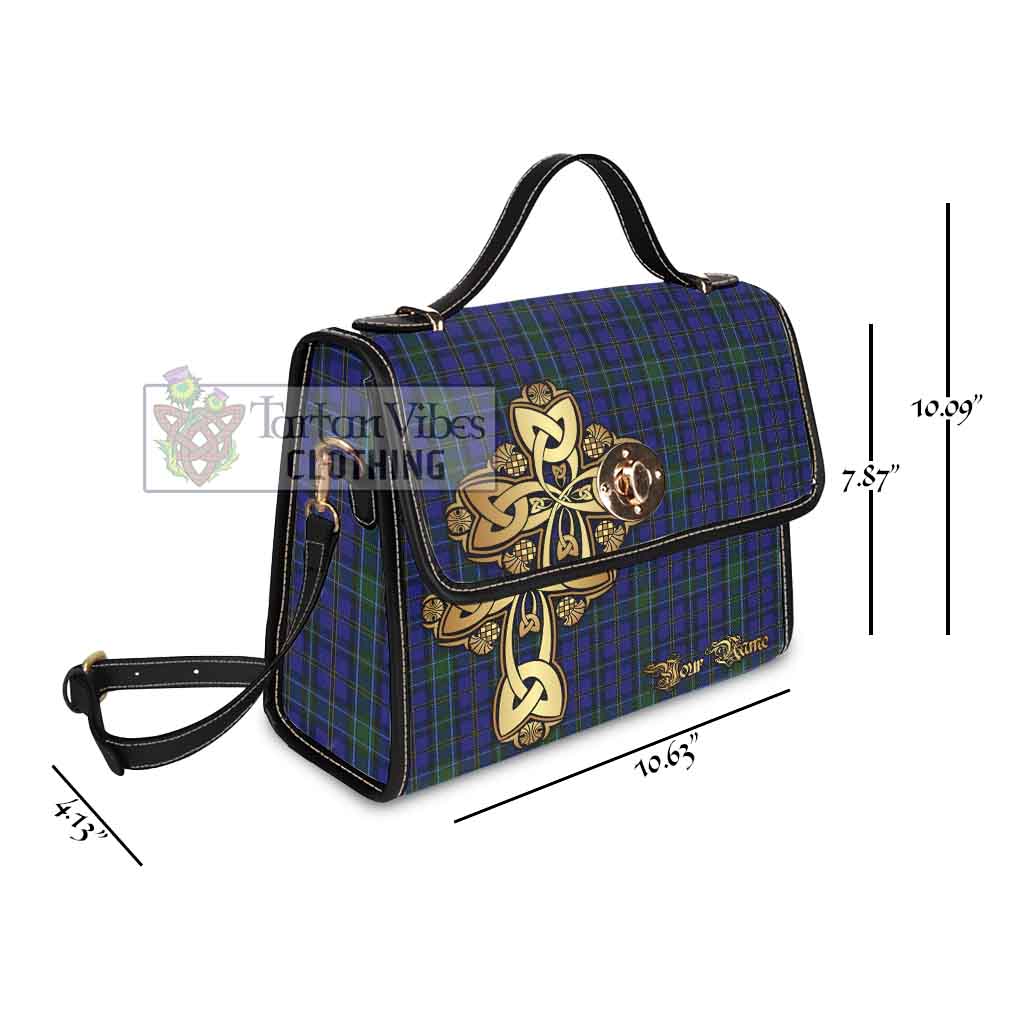 Tartan Vibes Clothing Weir Tartan Waterproof Canvas Bag Golden Thistle Celtic Cross Style