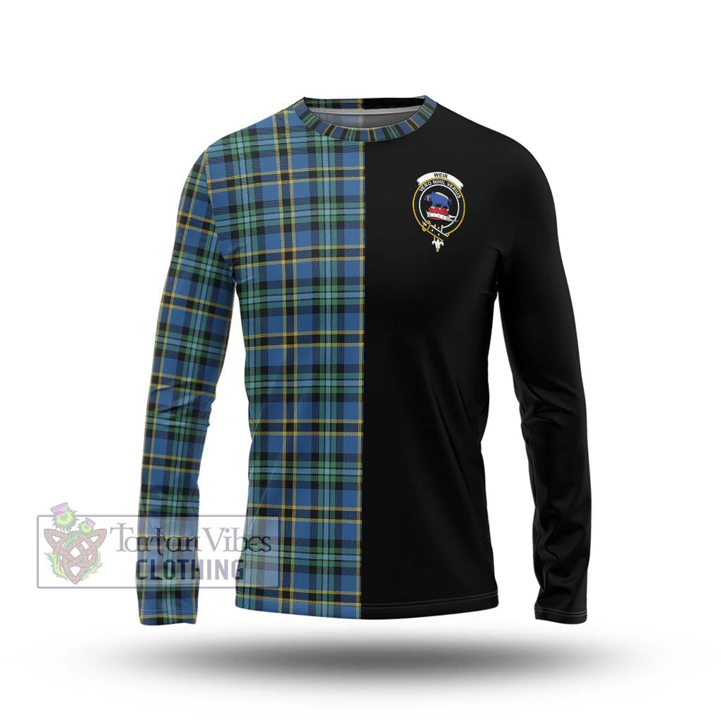 Weir Ancient Tartan Long Sleeve T-Shirt with Family Crest and Half Of Me Style Unisex - Tartanvibesclothing Shop