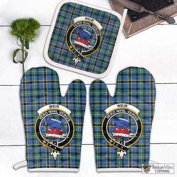 Weir Ancient Tartan Combo Oven Mitt & Pot-Holder with Family Crest