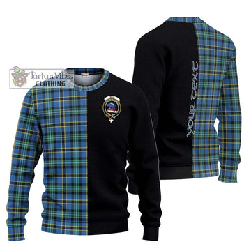 Weir Ancient Tartan Ugly Sweater with Family Crest and Half Of Me Style