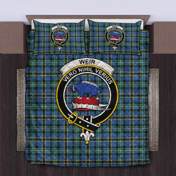 Weir Ancient Tartan Quilt Bed Set with Family Crest