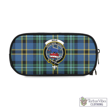 Weir Ancient Tartan Pen and Pencil Case with Family Crest