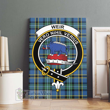 Weir Ancient Tartan Canvas Print Wall Art with Family Crest