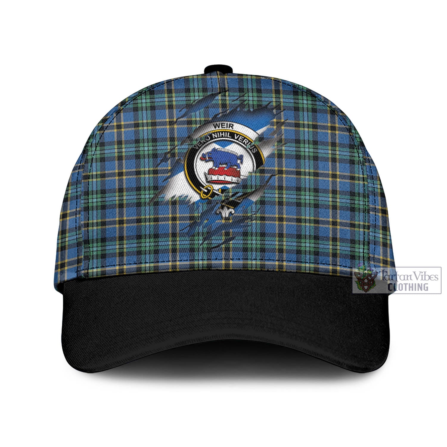 Tartan Vibes Clothing Weir Ancient Tartan Classic Cap with Family Crest In Me Style