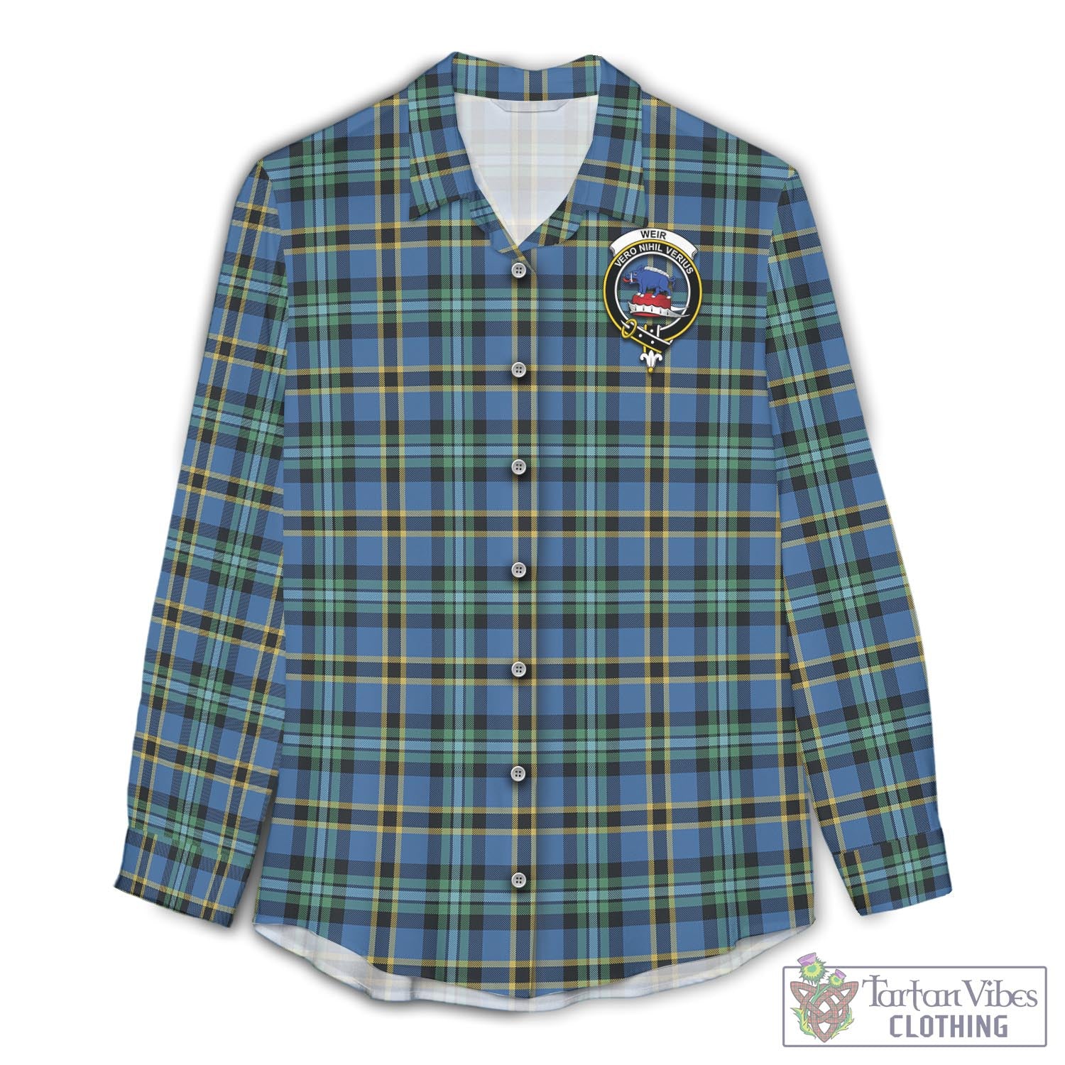 Tartan Vibes Clothing Weir Ancient Tartan Womens Casual Shirt with Family Crest