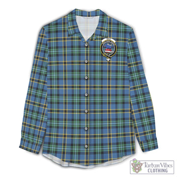 Weir Ancient Tartan Women's Casual Shirt with Family Crest