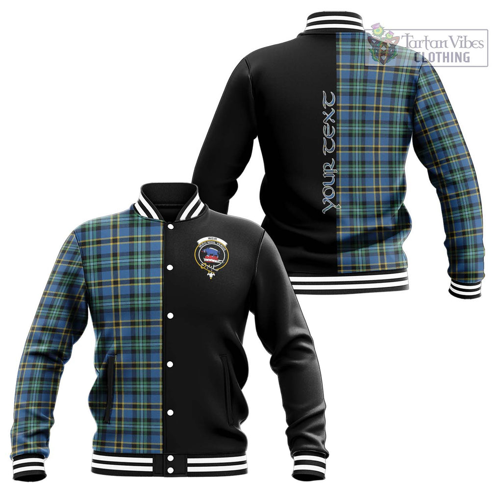 Weir Ancient Tartan Baseball Jacket with Family Crest and Half Of Me Style Unisex - Tartanvibesclothing Shop