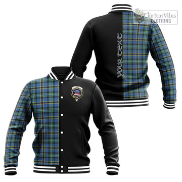 Weir Ancient Tartan Baseball Jacket with Family Crest and Half Of Me Style