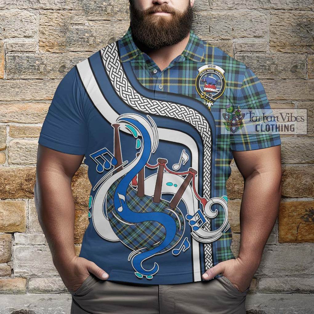 Tartan Vibes Clothing Weir Ancient Tartan Polo Shirt with Epic Bagpipe Style