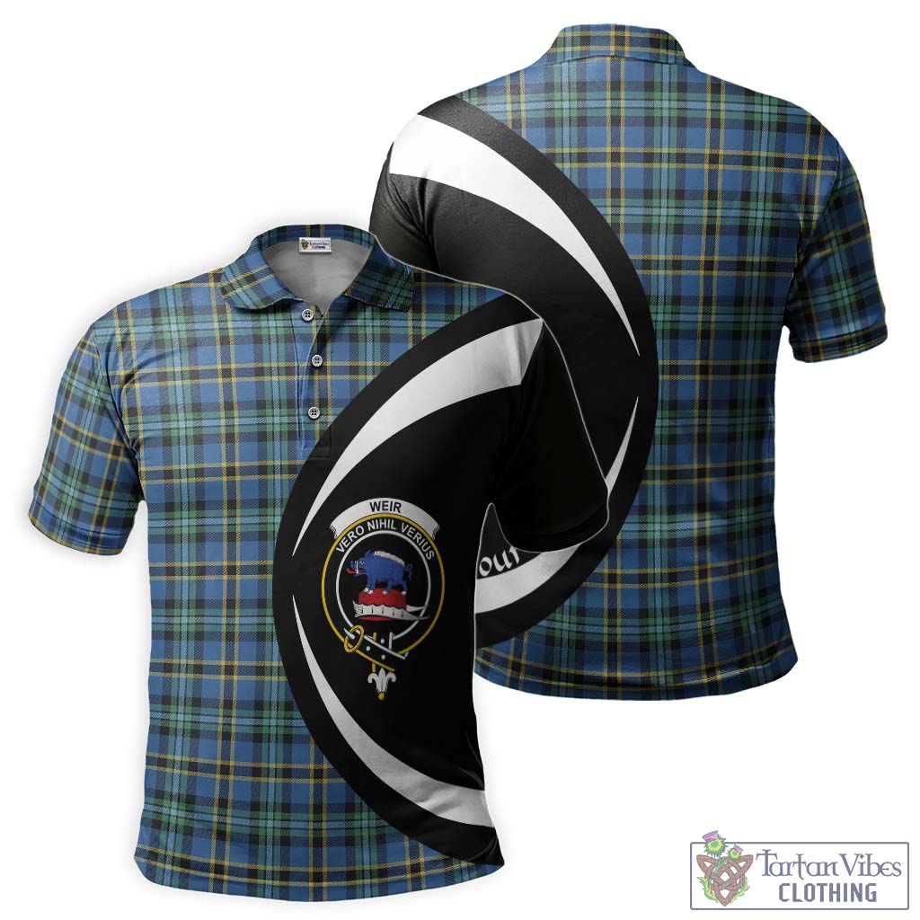 Tartan Vibes Clothing Weir Ancient Tartan Men's Polo Shirt with Family Crest Circle Style