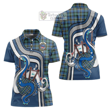 Weir Ancient Tartan Women's Polo Shirt with Epic Bagpipe Style