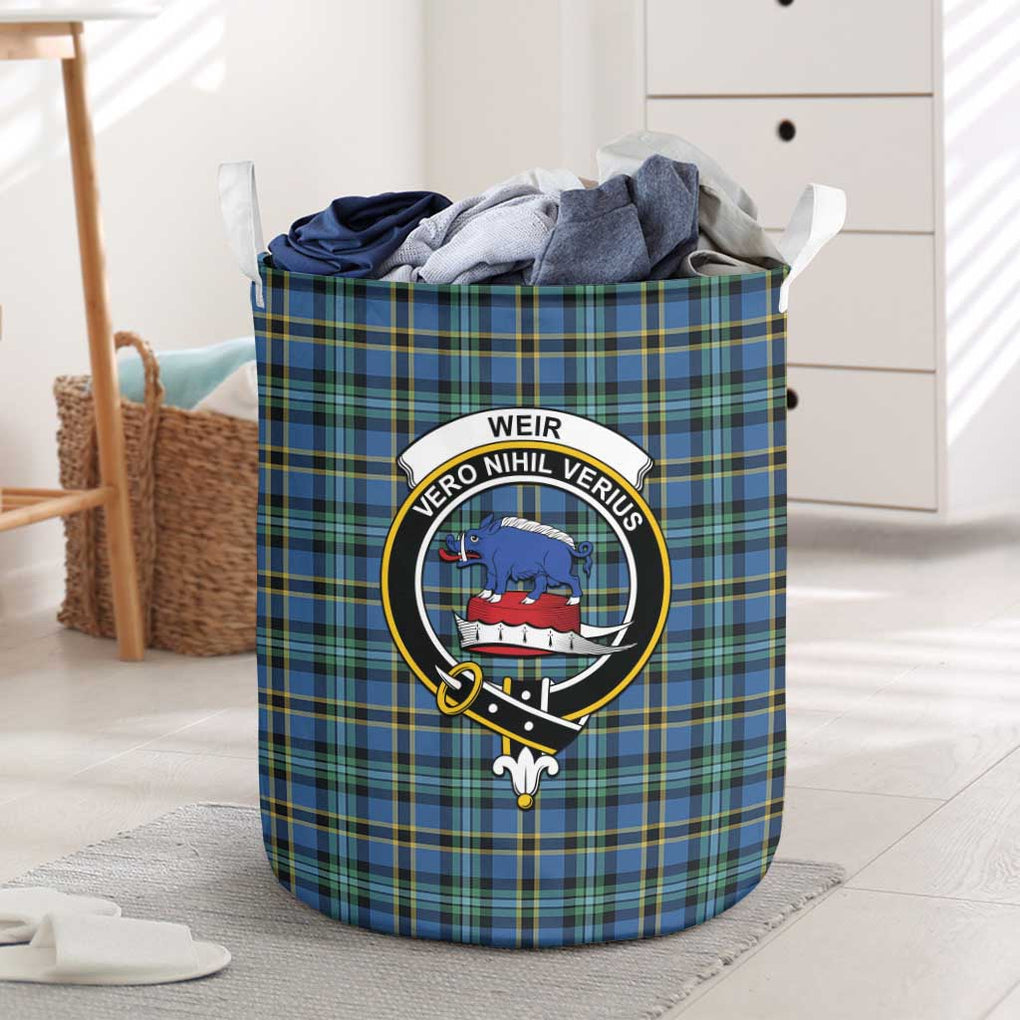 Weir Ancient Tartan Laundry Basket with Family Crest One Size - Tartanvibesclothing Shop