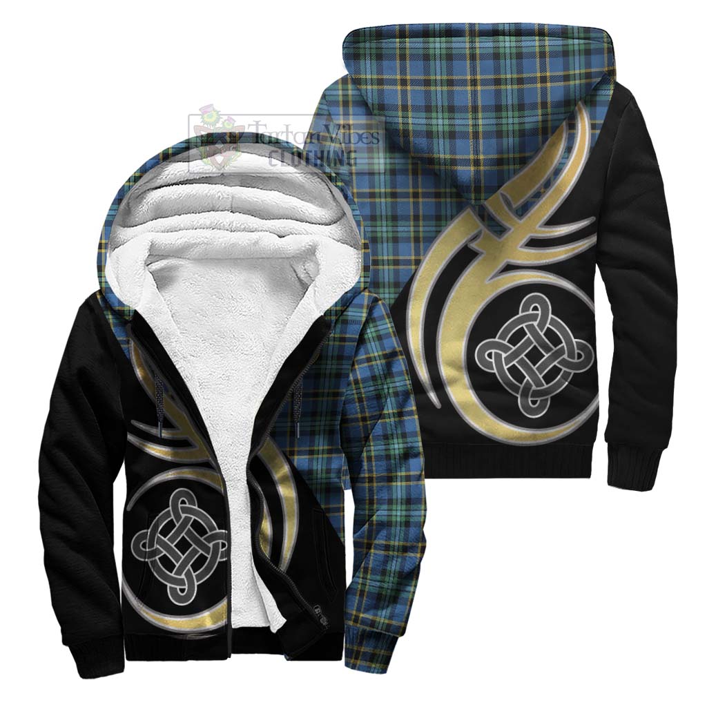 Weir Ancient Tartan Sherpa Hoodie with Family Crest and Celtic Symbol Style Unisex S - Tartan Vibes Clothing