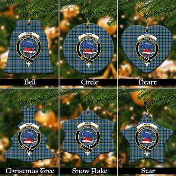 Weir Ancient Tartan Christmas Ornaments with Family Crest