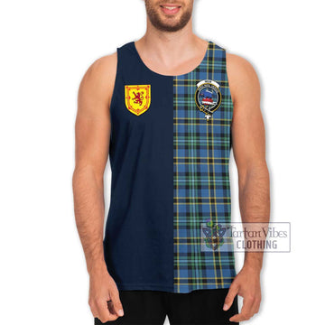 Weir Ancient Tartan Men's Tank Top Alba with Scottish Lion Royal Arm Half Style