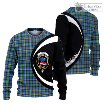 Weir Ancient Tartan Ugly Sweater with Family Crest Circle Style