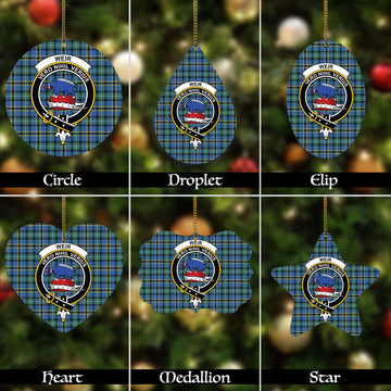 Weir Ancient Tartan Christmas Ornaments with Family Crest