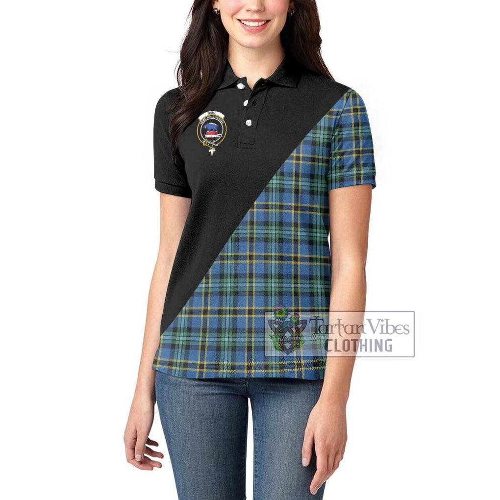 Weir Ancient Tartan Women's Polo Shirt with Family Crest and Military Logo Style - Tartanvibesclothing Shop